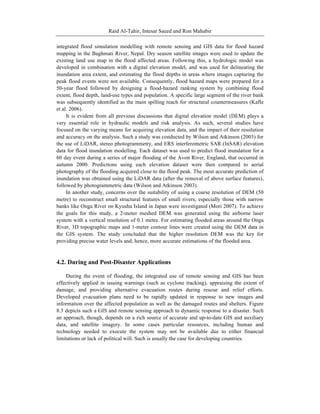APPLICATIONS OF REMOTE SENSING AND GIS TECHNOLOGIES IN FLOOD RISK ...