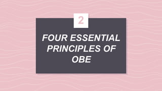 FOUR ESSENTIAL
PRINCIPLES OF
OBE
2
 