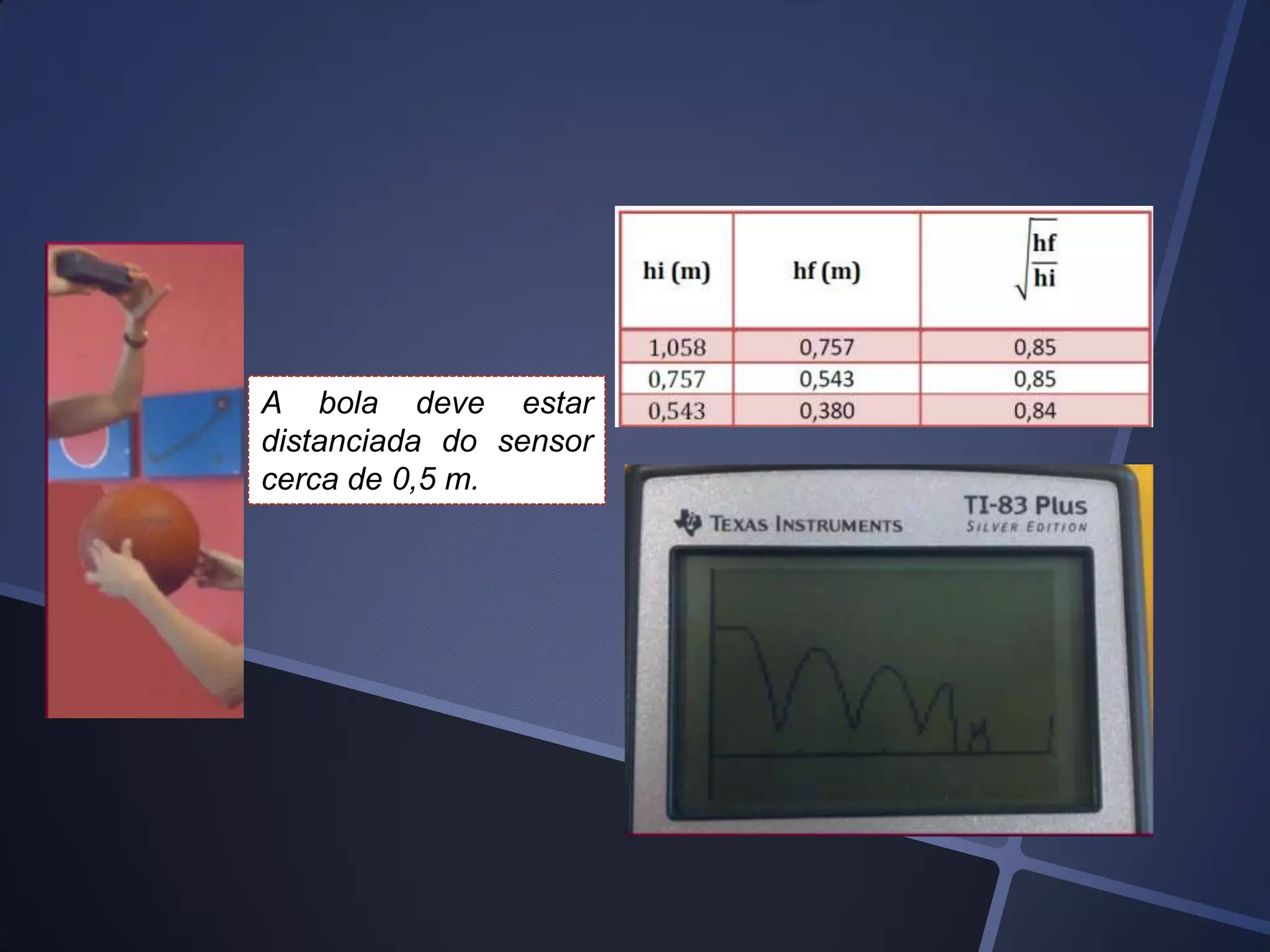 A bola deve estar
distanciada do sensor
cerca de 0,5 m.

 