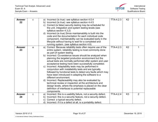 ISTQB Technical Test Analyst Answers to Sample Question Paper | PDF