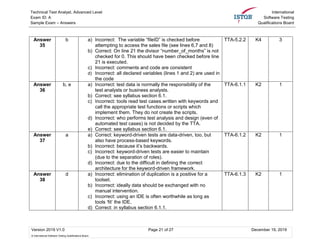 ISTQB Technical Test Analyst Answers to Sample Question Paper | PDF