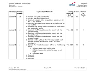 ISTQB Technical Test Analyst Answers to Sample Question Paper | PDF