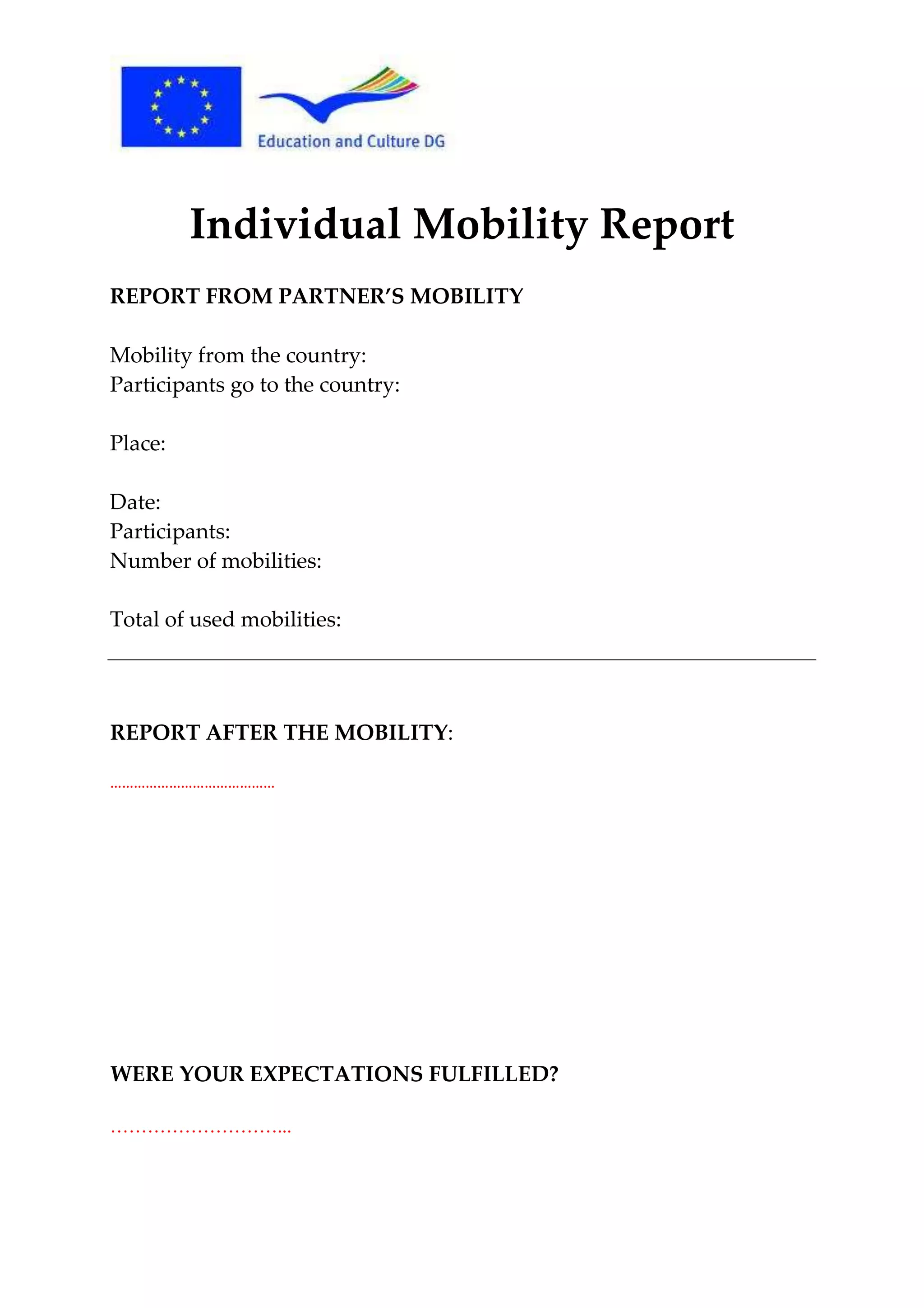 Al4ED template individual mobility report | DOC