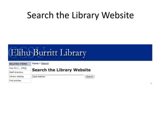Search the Library Website