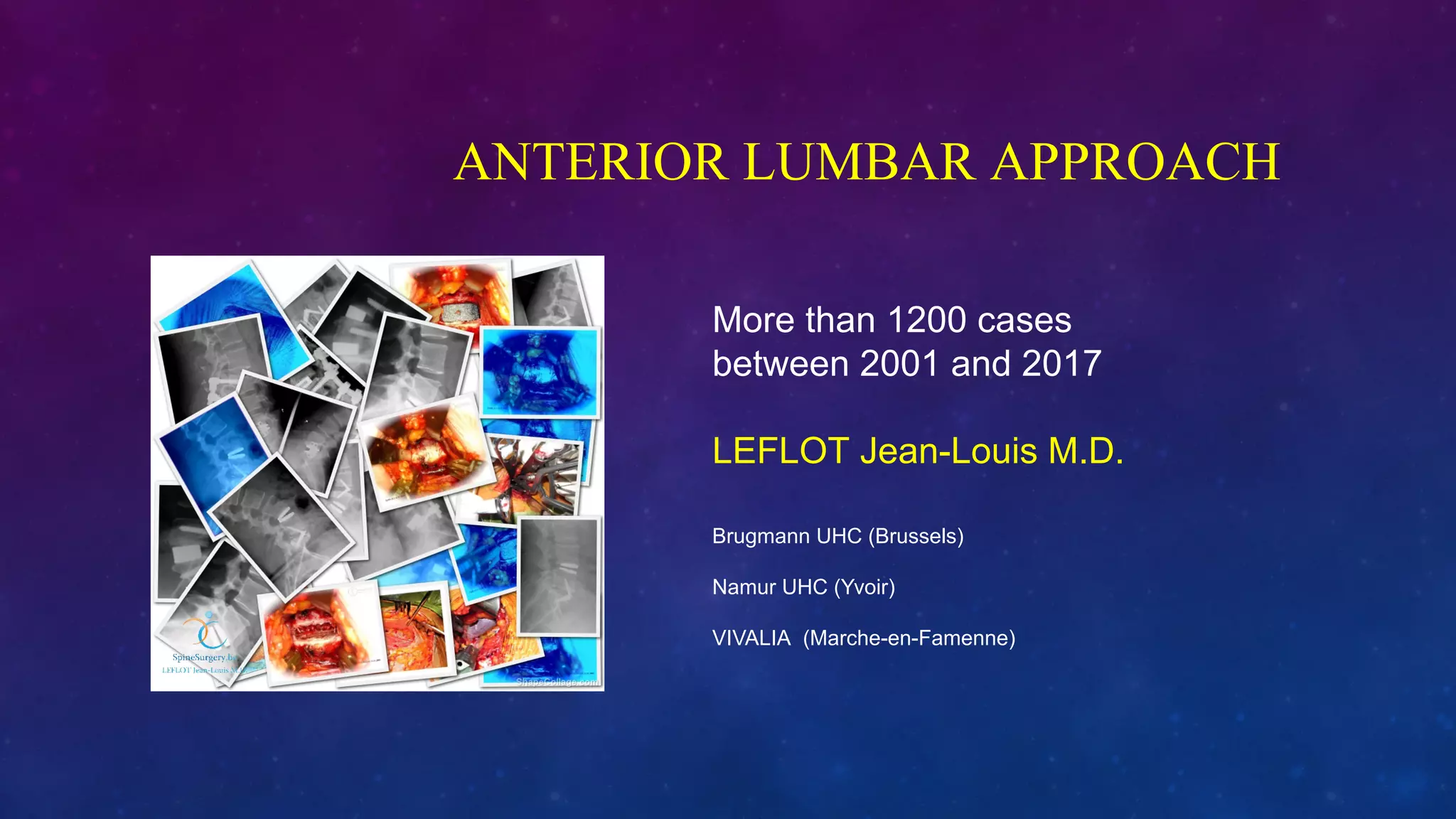Anterior Lumbar Approach Lumbar Disc Prosthesis Leflot J L Pdf