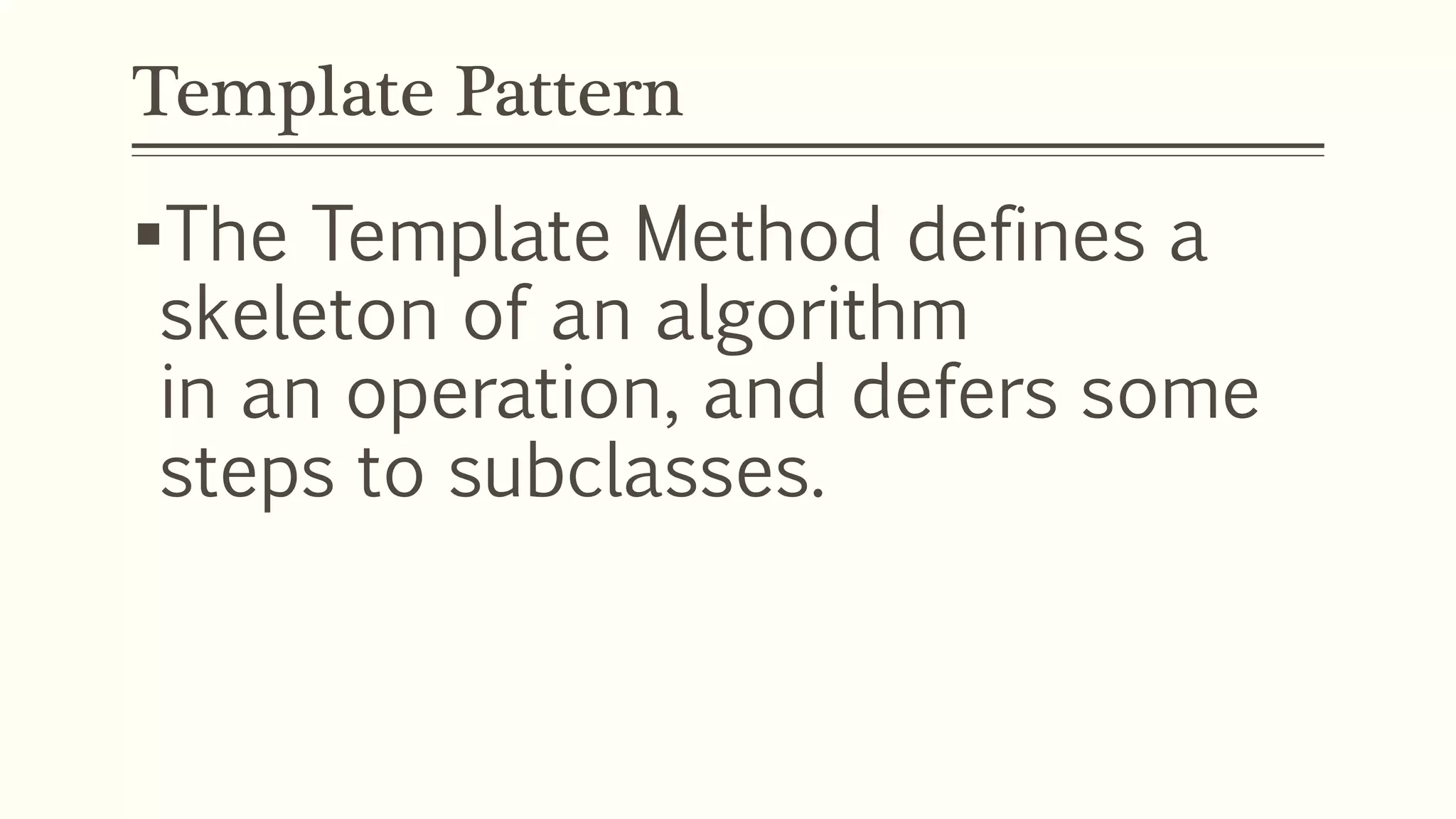 Design Pattern Template Method in Java | PPT