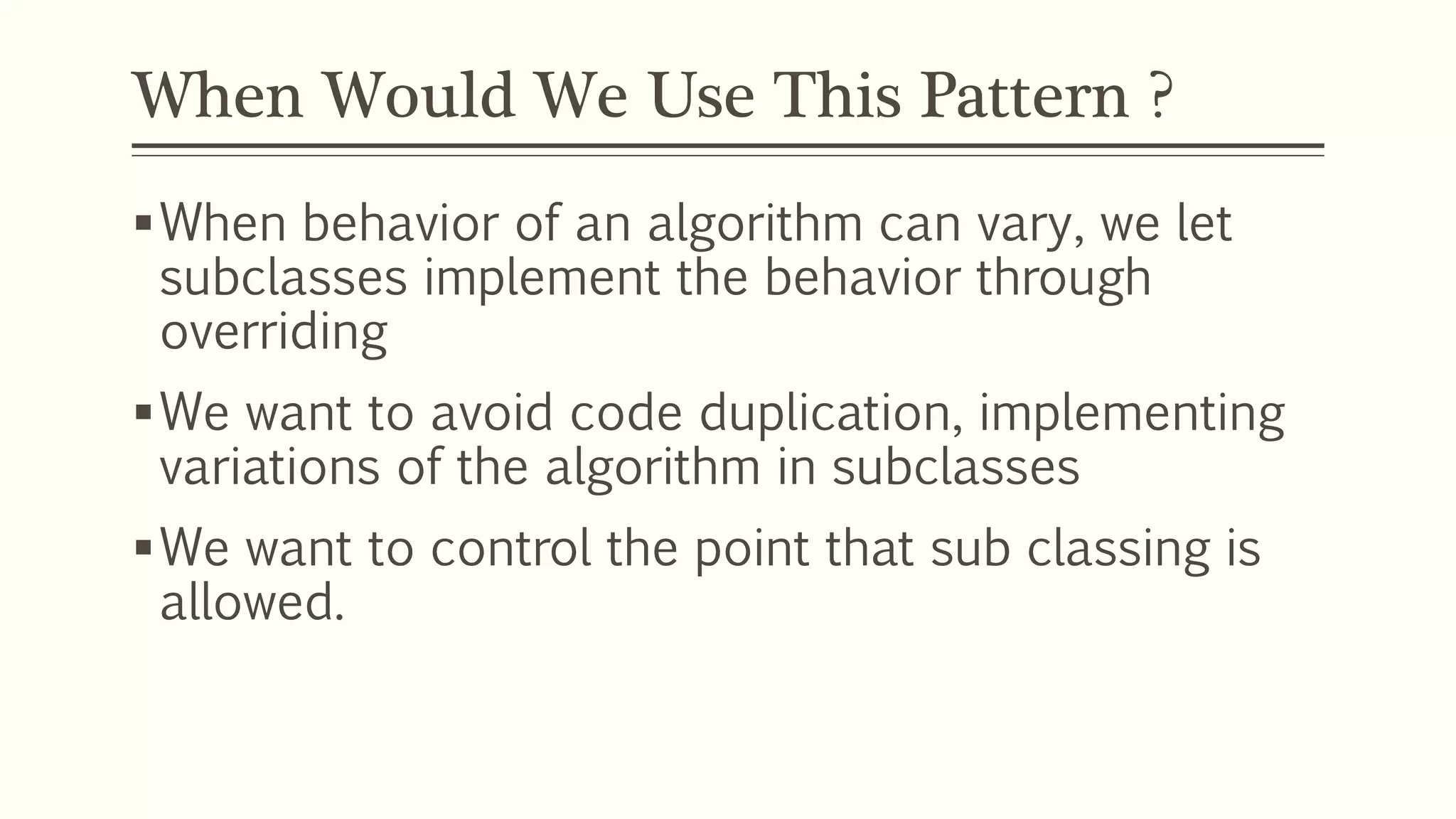 Design Pattern Template Method in Java | PPT