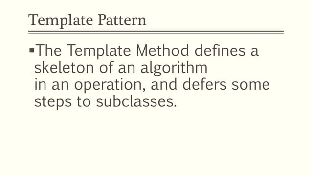 Design Pattern Template Method in Java | PPT