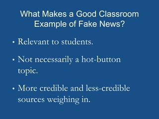 Fake News, Real Concerns: Developing Information-Literate Students (December 2018)