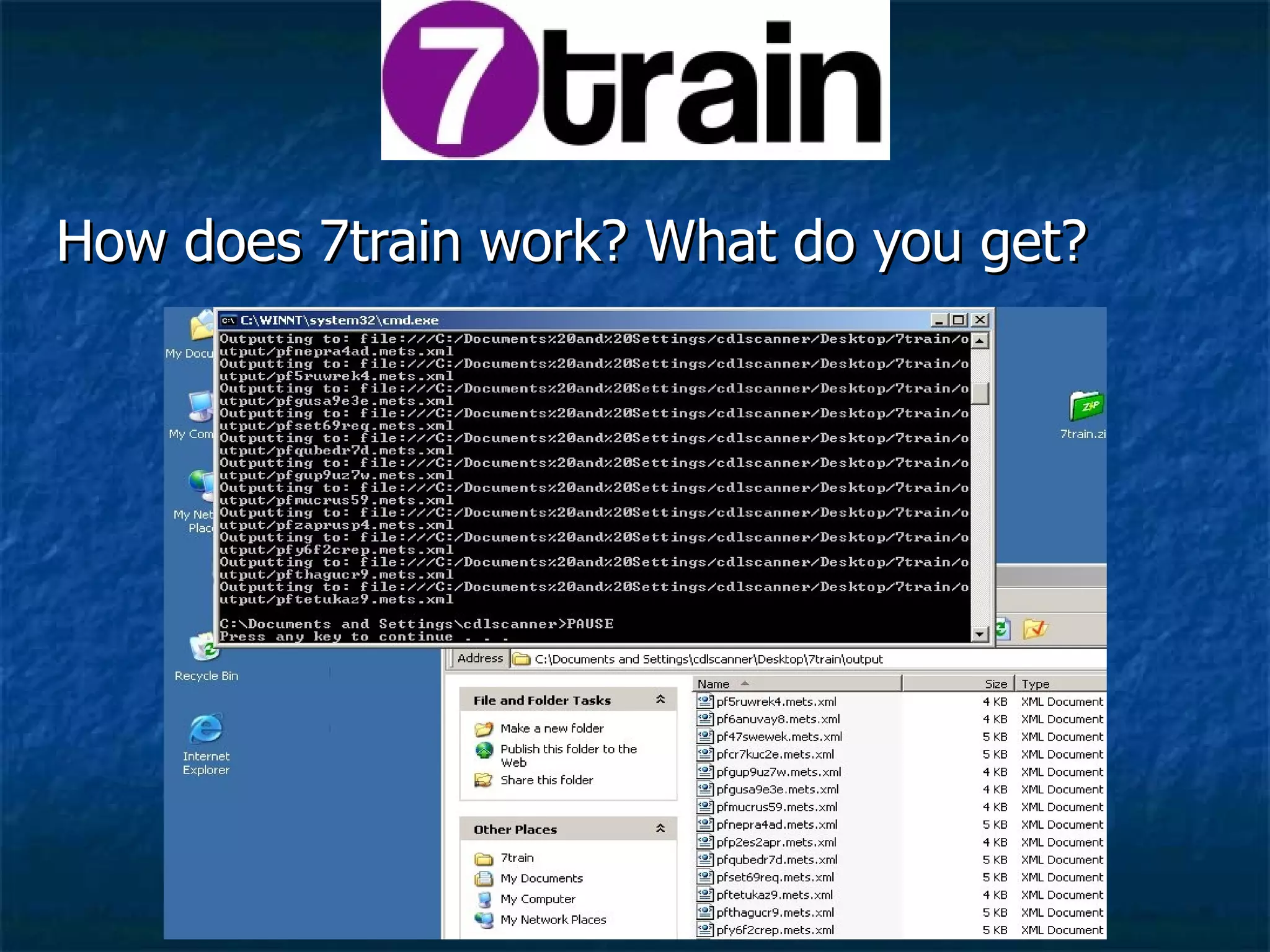 How does 7train work? What do you get? 