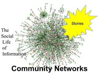 Community Networks The  Social Life of Information Stories 