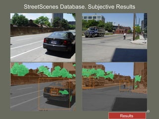 StreetScenes Database. Subjective Results Results  