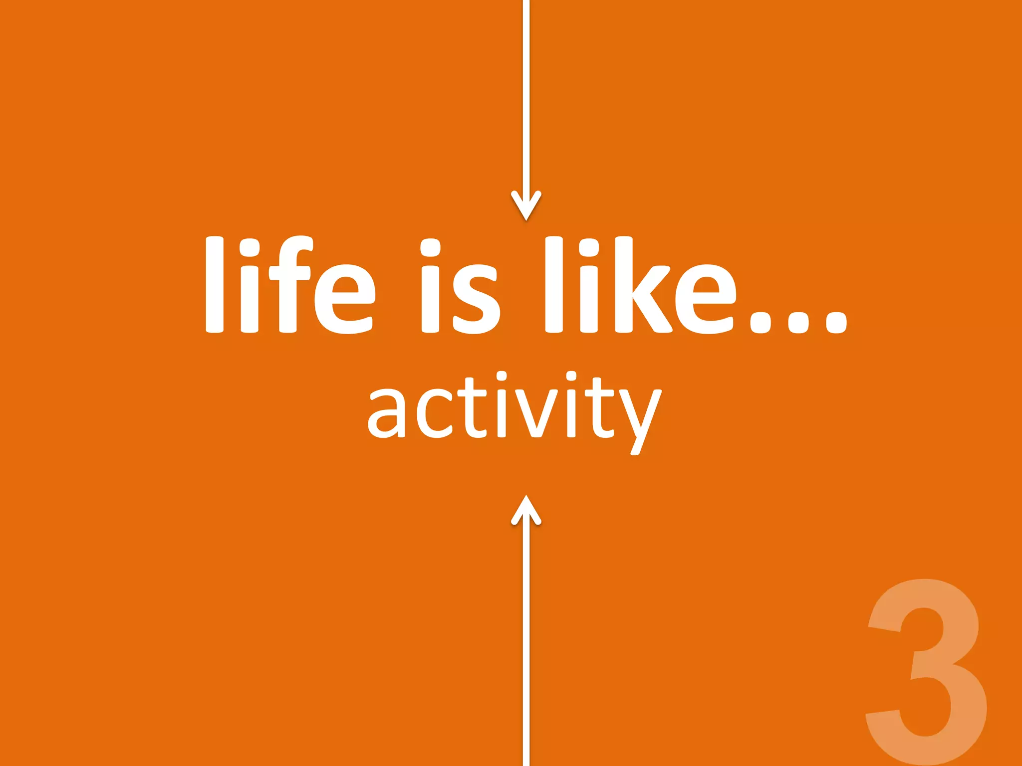 life is like...
activity
 