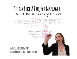 ThinkLikeAProjectManager…
…Act Like A Library Leader
EmilyClasper,MLIS,PMP
SuffolkCooperativeLibrarySystem
 