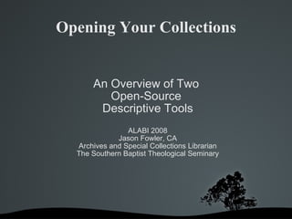 Opening Your Collections ,[object Object],[object Object],[object Object],[object Object],[object Object],[object Object],[object Object]