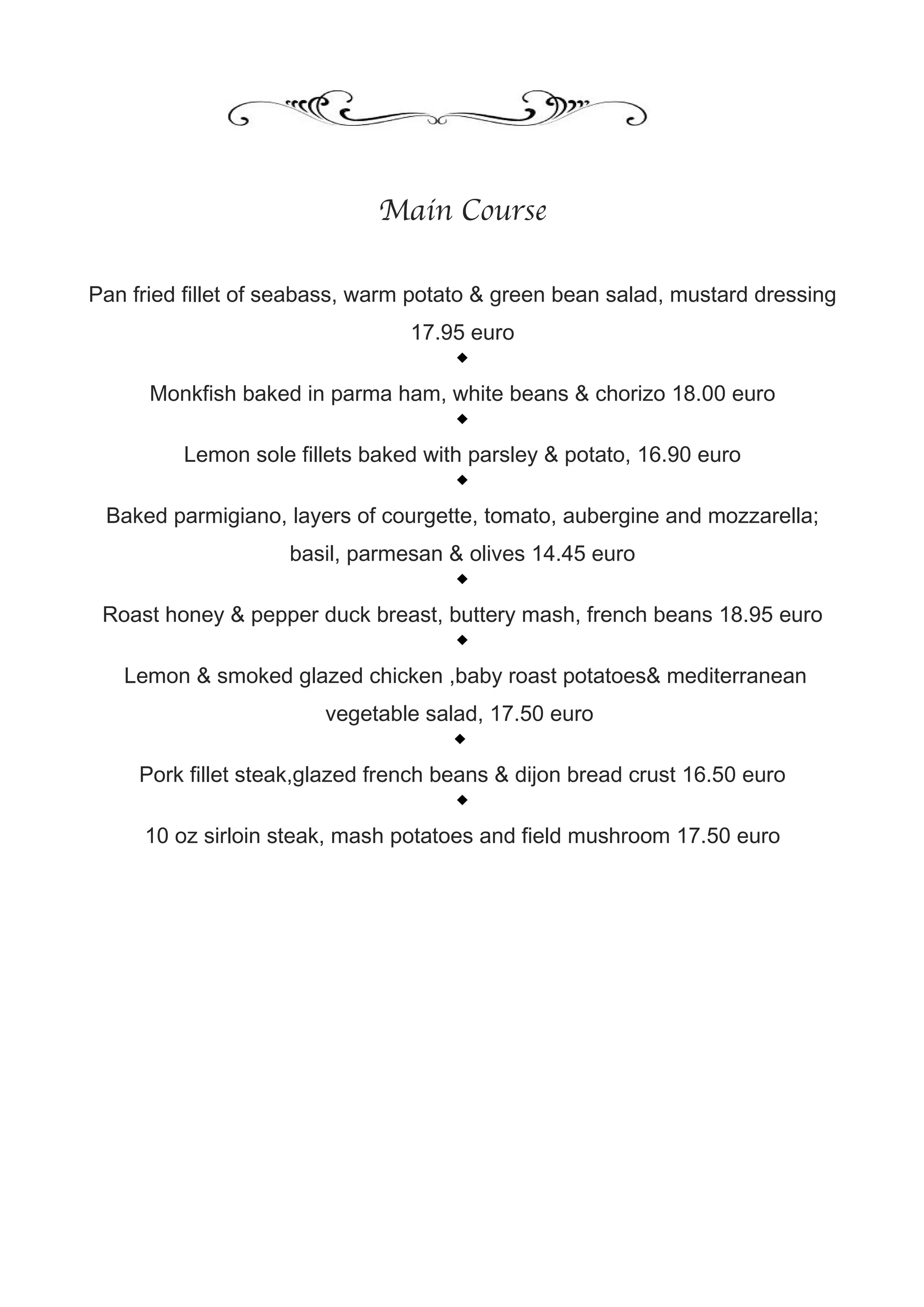 a la carte menu definition