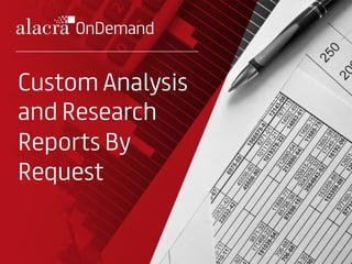 Custom Analysis
and Research
Reports By
Request
 