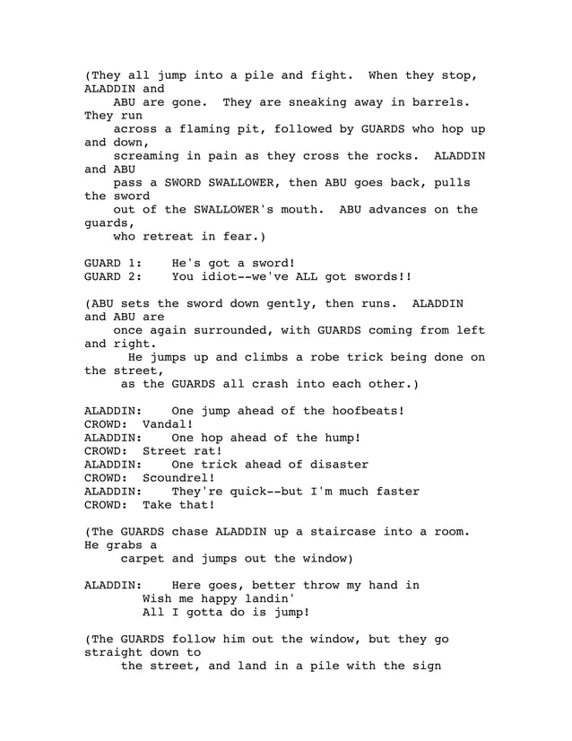 Aladdin Script Wiki – Aladdin 1992 Film – SKRW