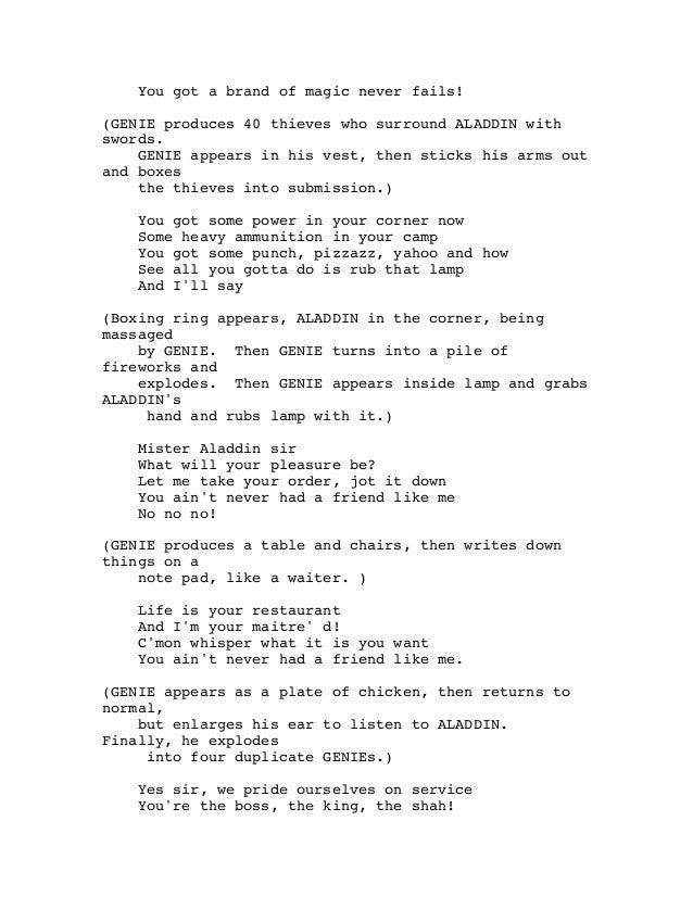 Aladdin Script
