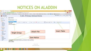 NOTICES ON ALADDIN
Target Group
Insert Table
Save Notice
Attach file
 