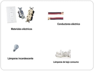Materiales eléctricos Conductores eléctrico  Lámparas incandescente Lámparas de bajo consumo 