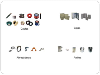 Cables Abrazaderas  Anillos Cajas   