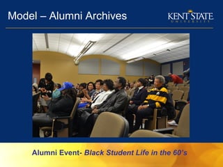 Model – Alumni Archives
Alumni Event- Black Student Life in the 60’s
 