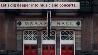 Let’s dig deeper into music and concerts…
 
