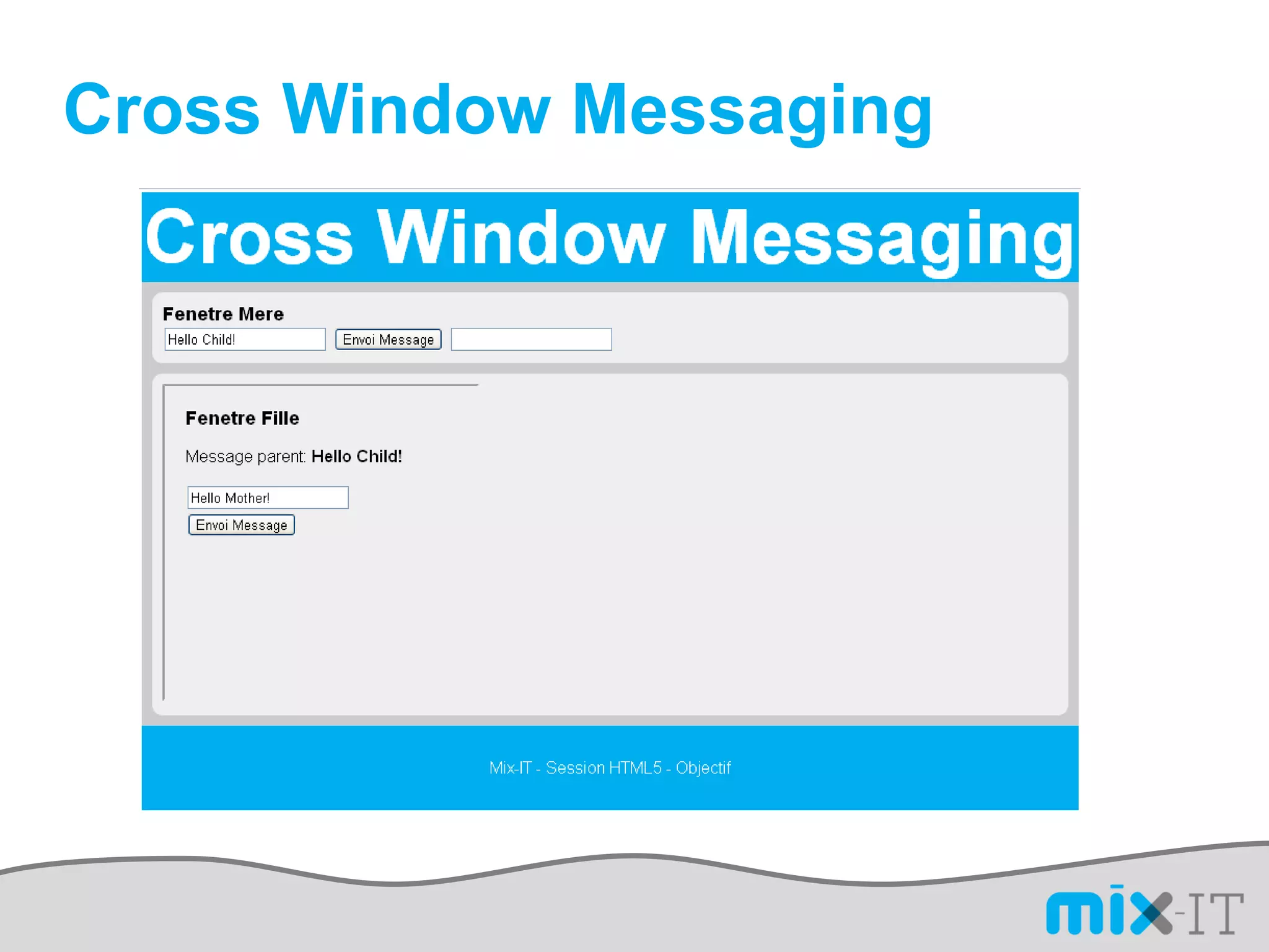 Cross Window Messaging
 