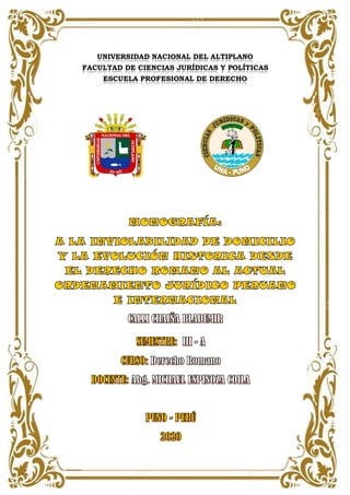 UNIVERSIDAD NACIONAL DEL ALTIPLANO
FACULTAD DE CIENCIAS JURÍDICAS Y POLÍTICAS
ESCUELA PROFESIONAL DE DERECHO
 