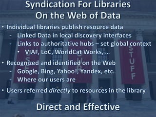 Linked Data: from Library Entities to the Web of Data