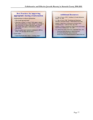 Collaborative and Effective Juvenile Reentry in Alameda County 2010-2015




                                                             Page 77
 