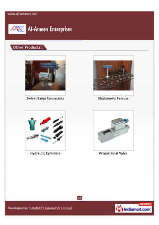 Other Products:




       Swivel Banjo Connectors   Elastomeric Ferrule




         Hydraulic Cylinders     Proportional Valve
 