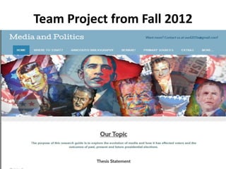 Team Project from Fall 2012
 