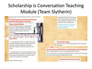 Scholarship is Conversation Teaching
Module (Team Slytherin)
 