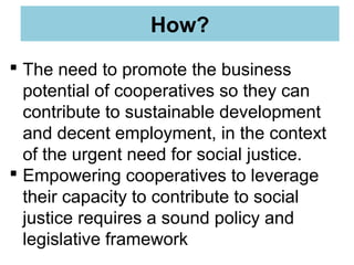 Role Of Cooperatives In Socio-Economic Development?