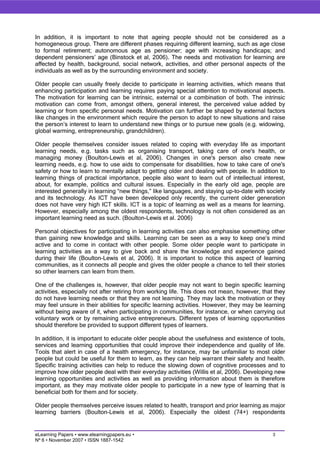 Ageing Societies, Learning and ICT