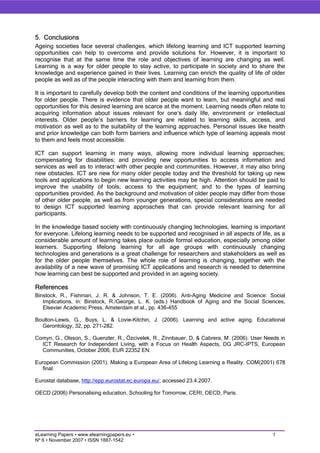 Ageing Societies, Learning and ICT