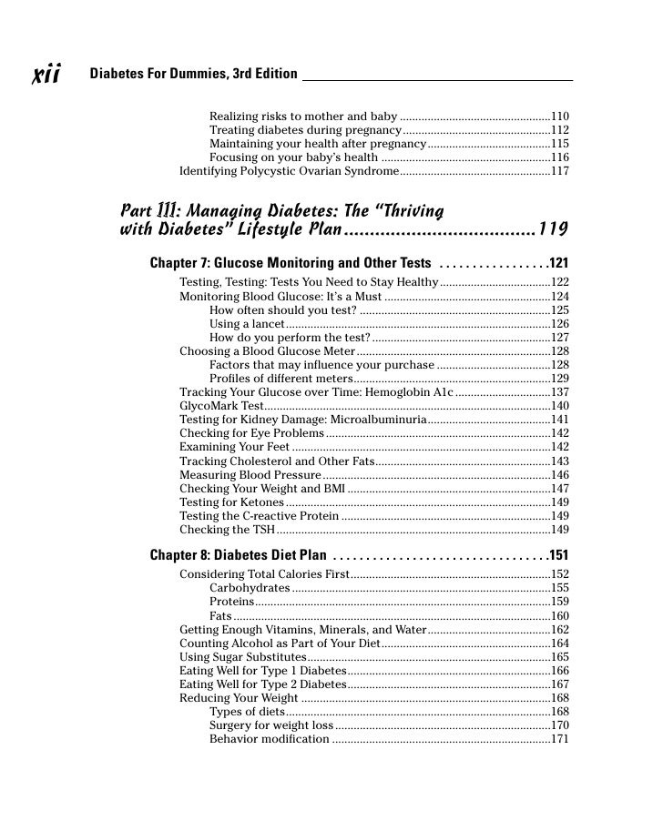 Diabetes For Dummies, 3rd Edition by Alan L. Rubin, MD Table of Conte…
