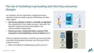 Alan Advantage | © 2017 | Confidential
The role of marketing in persuading and informing consumers
changes
For marketers, ...