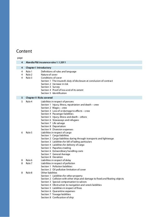 P&amp;I Insurance Rules