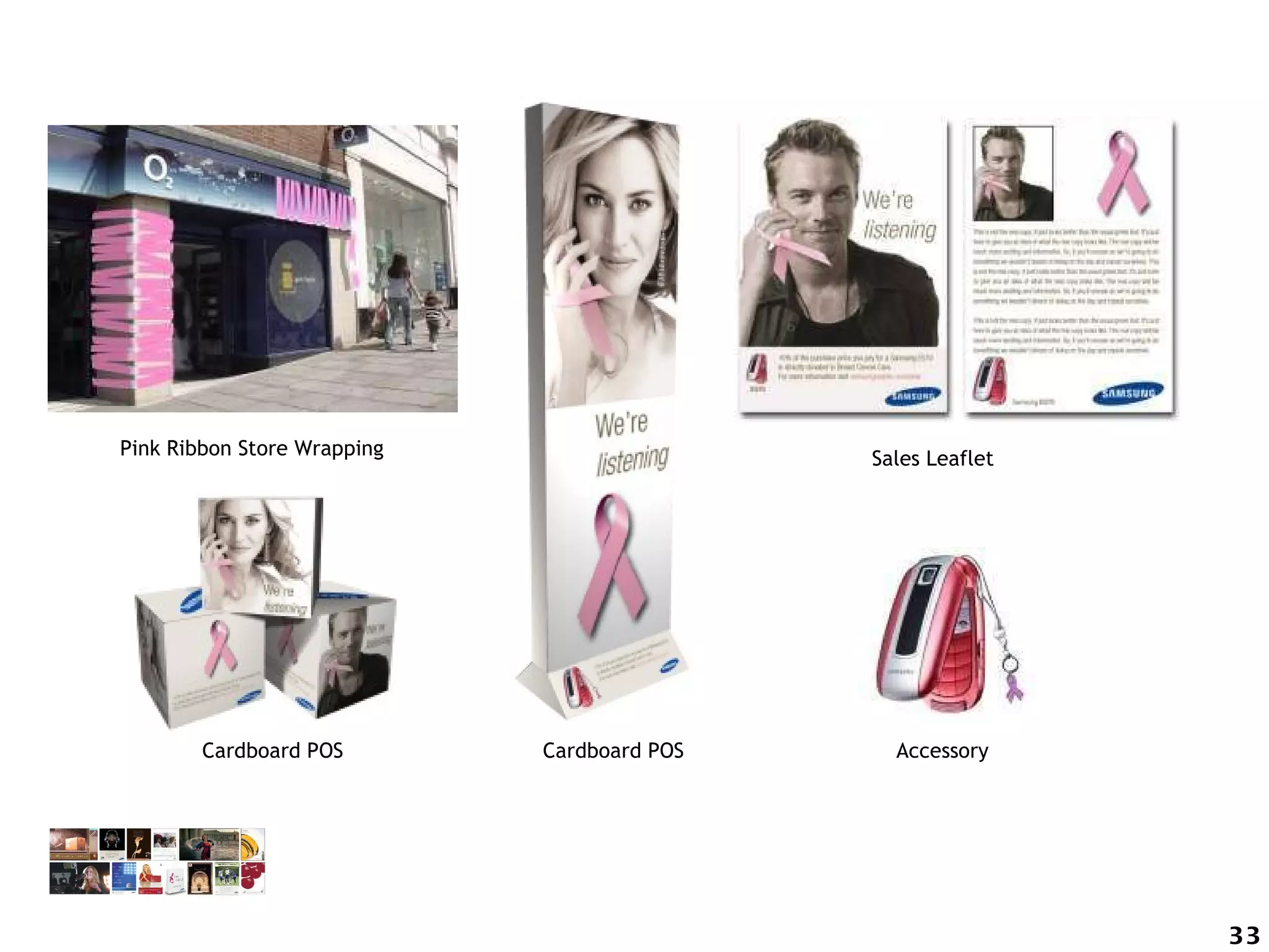 Pink Ribbon Store Wrapping Sales Leaflet Cardboard POS Accessory Cardboard POS 