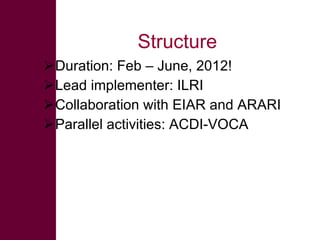 Ethiopian livestock feed (ELF) project: Fodder and feed in livestock value chains in Ethiopia