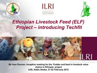 Ethiopian Livestock Feed (ELF)  Project – introducing Techfit By Alan Duncan, Inception meeting for the  ‘ Fodder and feed in livestock value chains in Ethiopia ’  project ILRI, Addis Ababa, 21-22 February 2012 