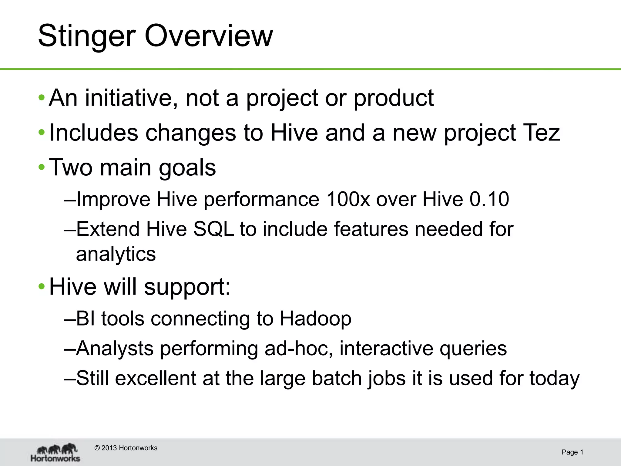 Alan gates hortonworks hadoop sql ppt
