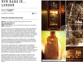 The Re-emergence of Absinthe