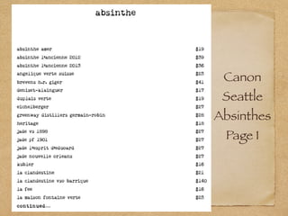 Canon
Seattle
Absinthes
Page 1
 