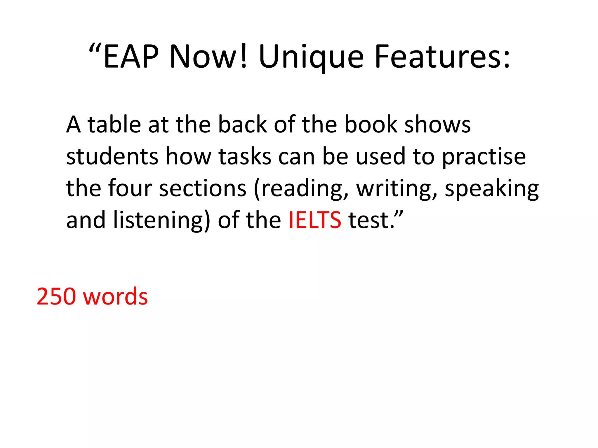 Need for niche OER for EAP