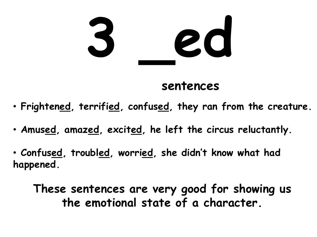 Ed Sentence Openers Worksheet