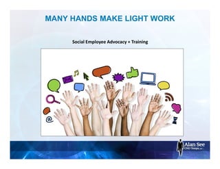 MANY HANDS MAKE LIGHT WORK
Social Employee Advocacy + Training
 